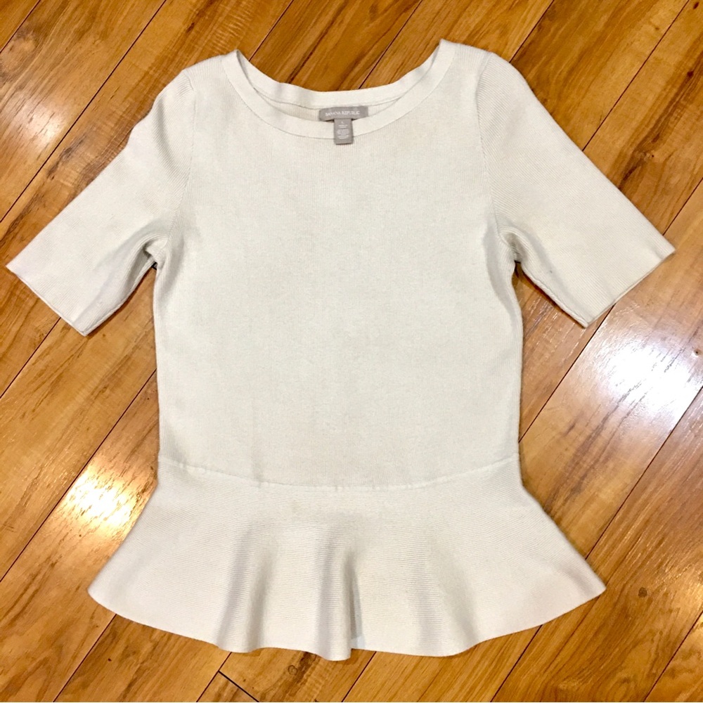 Merino wool sweater blouse top workwear luxury preppy banana Republic
